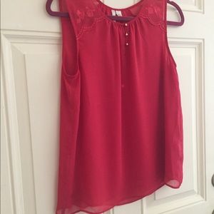 Red dressy sleeveless top